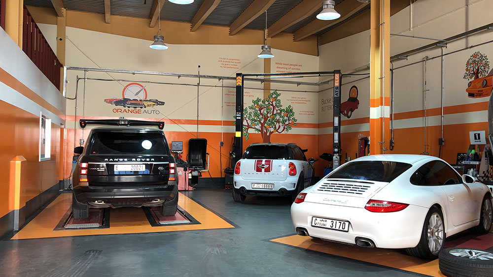 Orange Auto Range Rover garage services Dubai