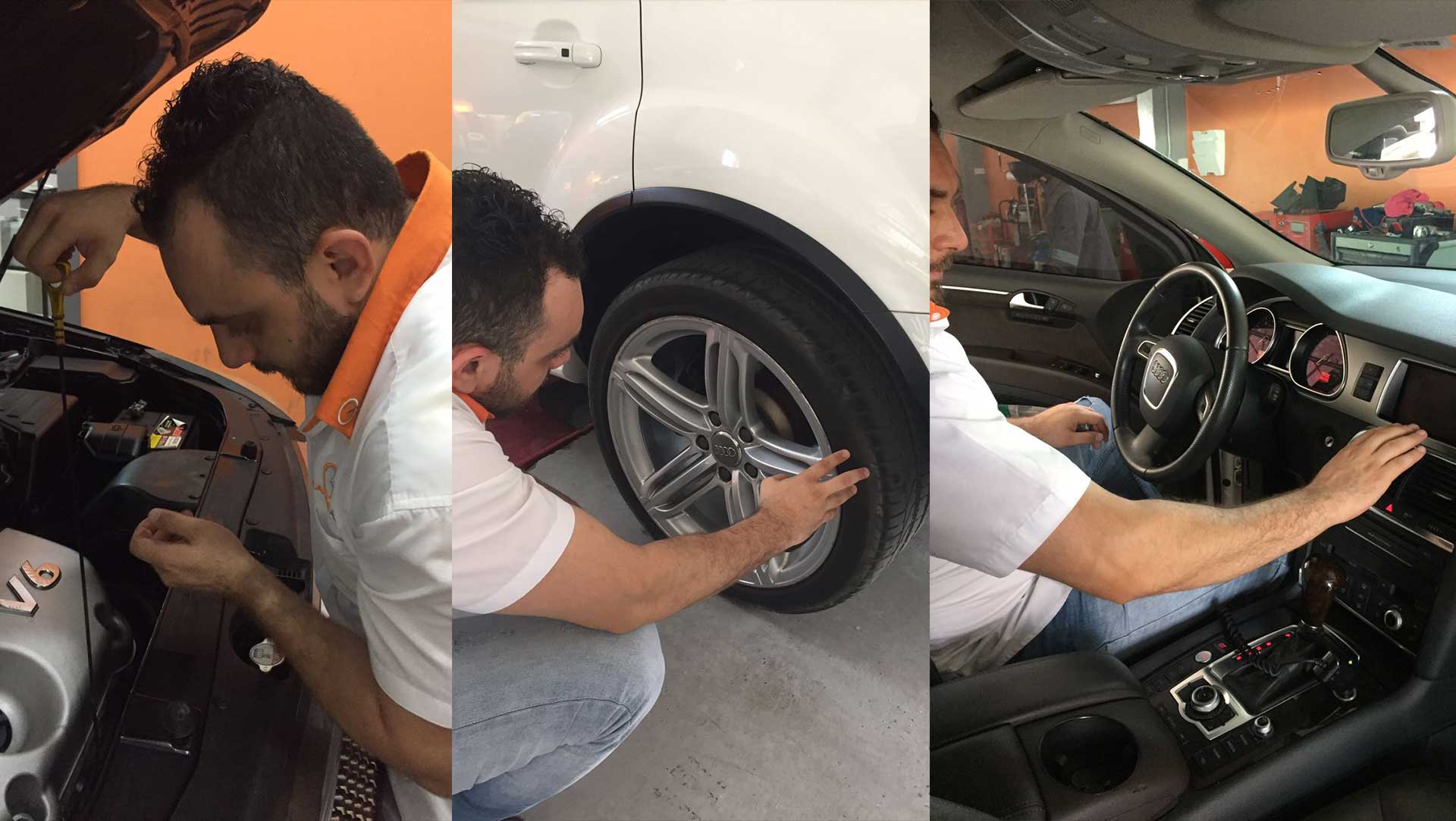 Audi wheel check at Orange Auto garage Dubai