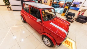 Vintage Mini Cooper at Orange Auto Lobby Dubai